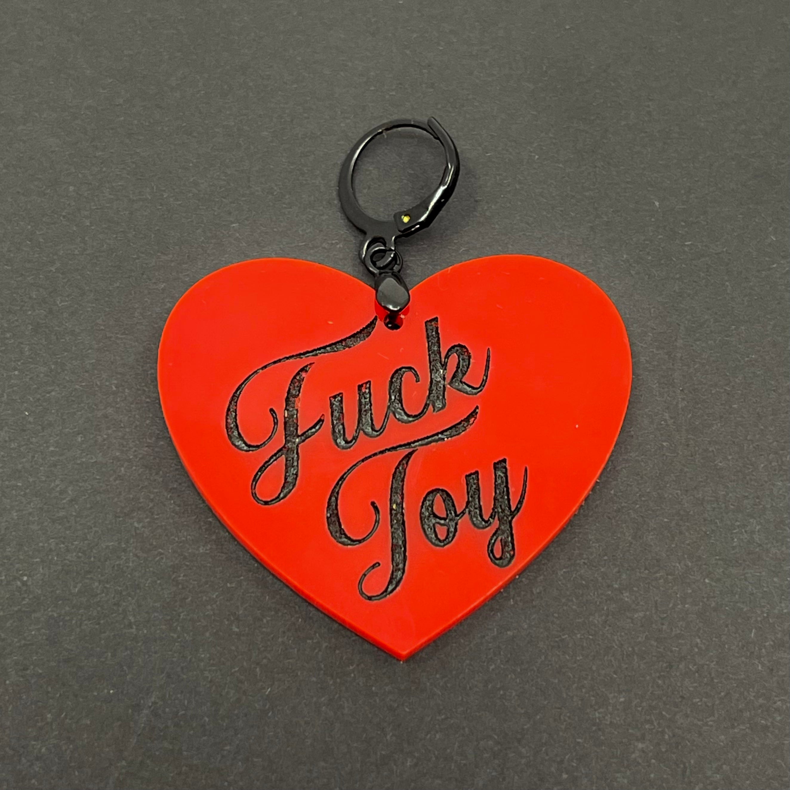 Fuck Toy XL Heart Collar Tag - Red Collar Tag Restrained Grace
