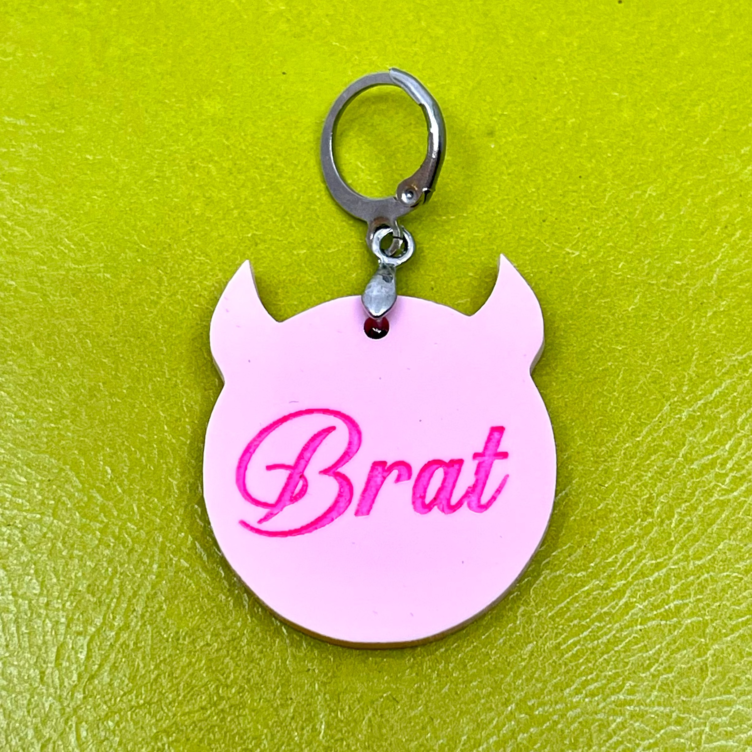 Brat Collar Tag - Blush Pink Collar Tag Restrained Grace