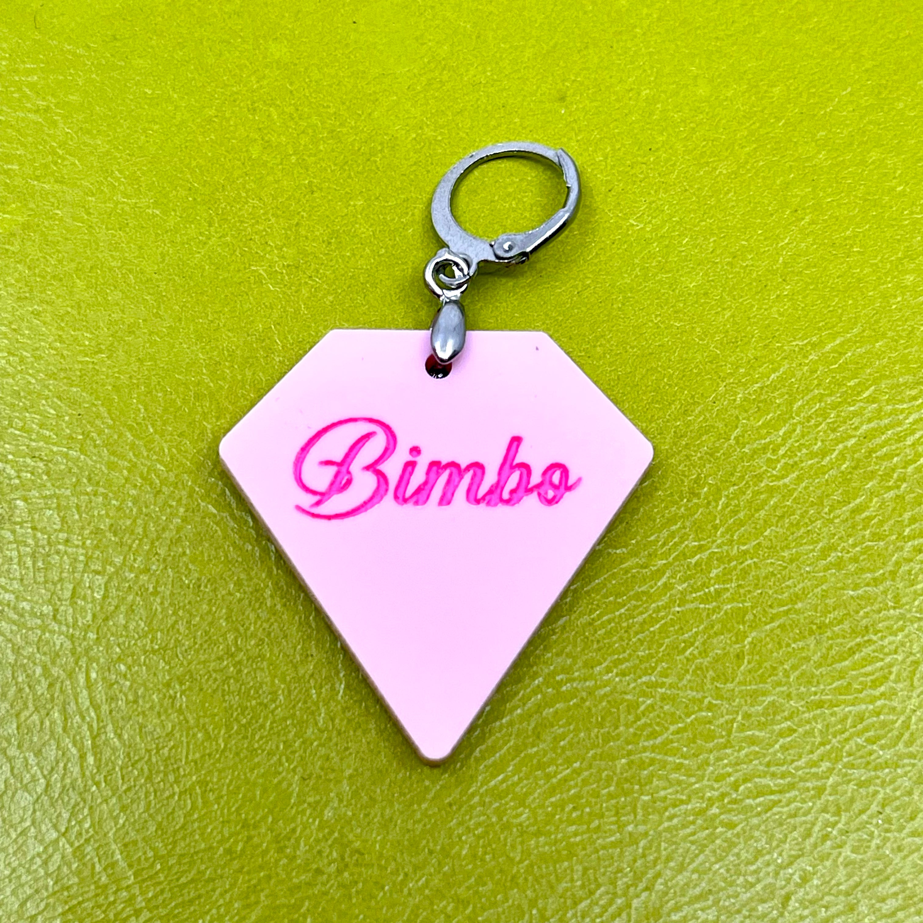Bimbo Diamond Collar Tag - Blush Pink Collar Tag Restrained Grace