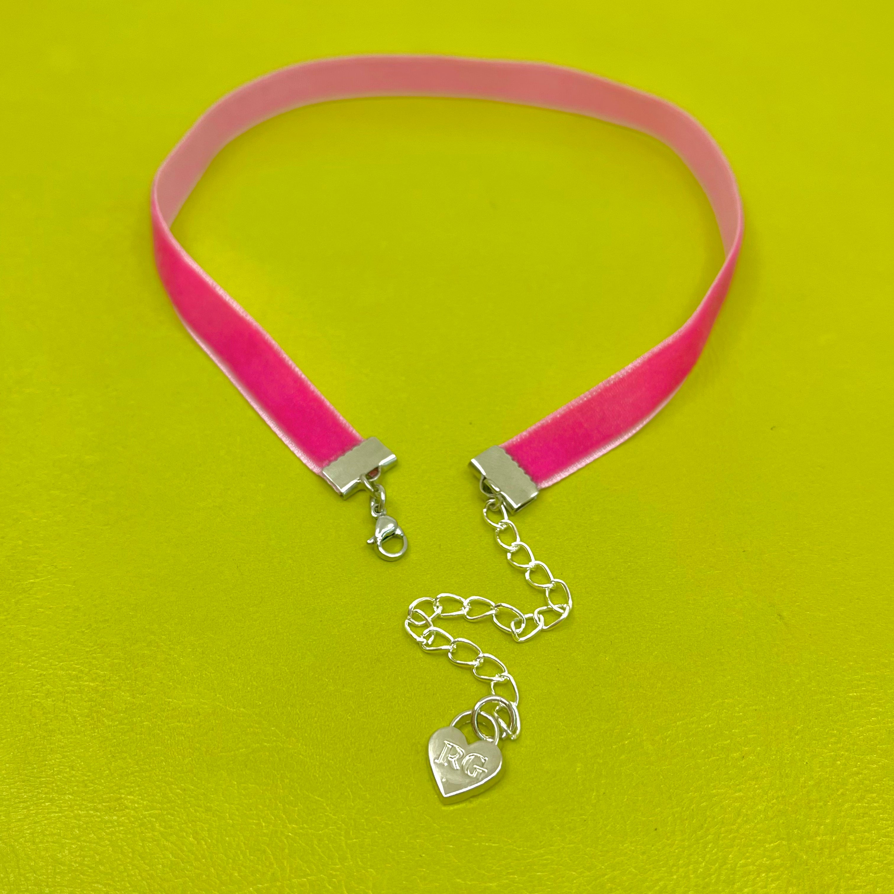 Hot Pink Velvet Mini Choker