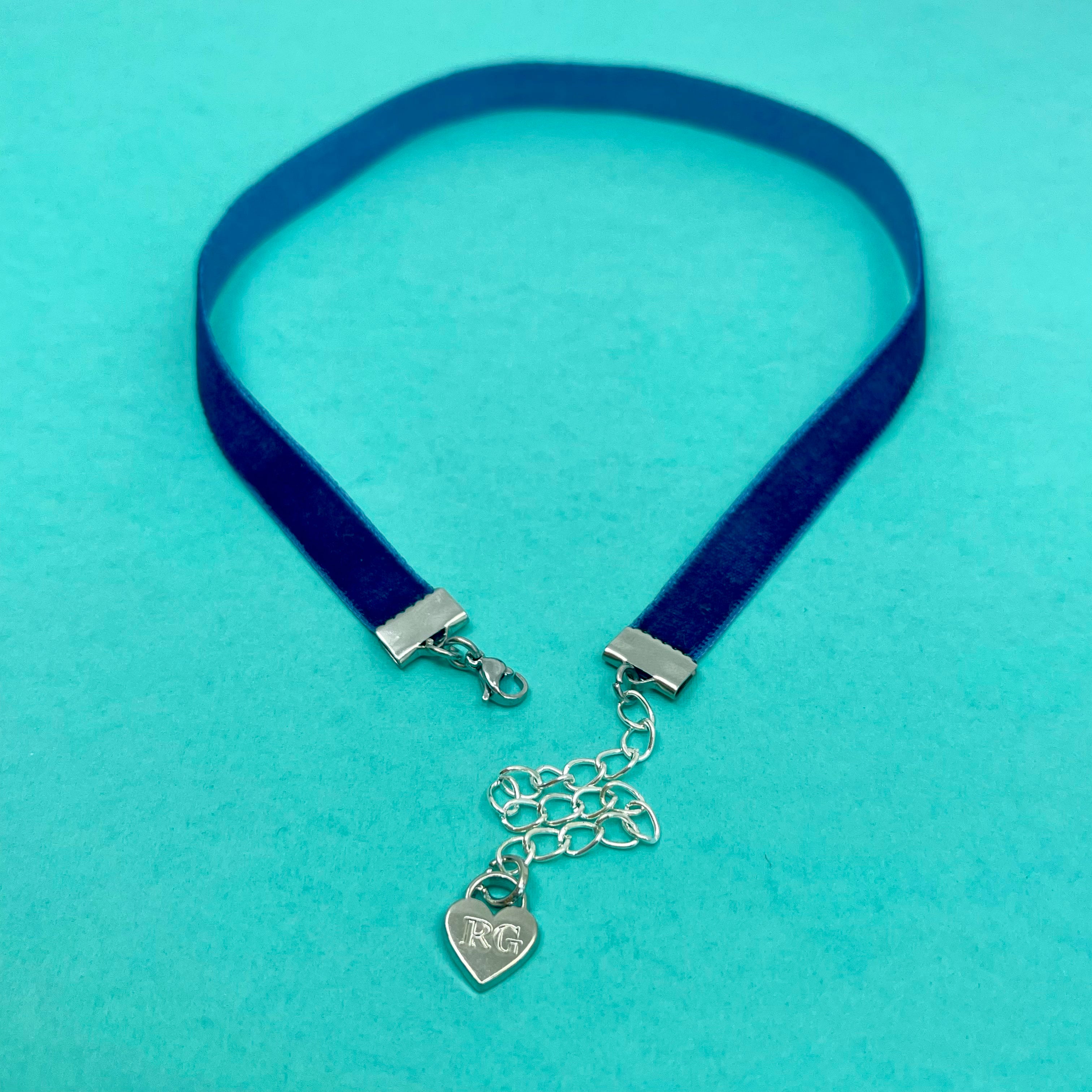 Dark Blue Velvet Mini Choker