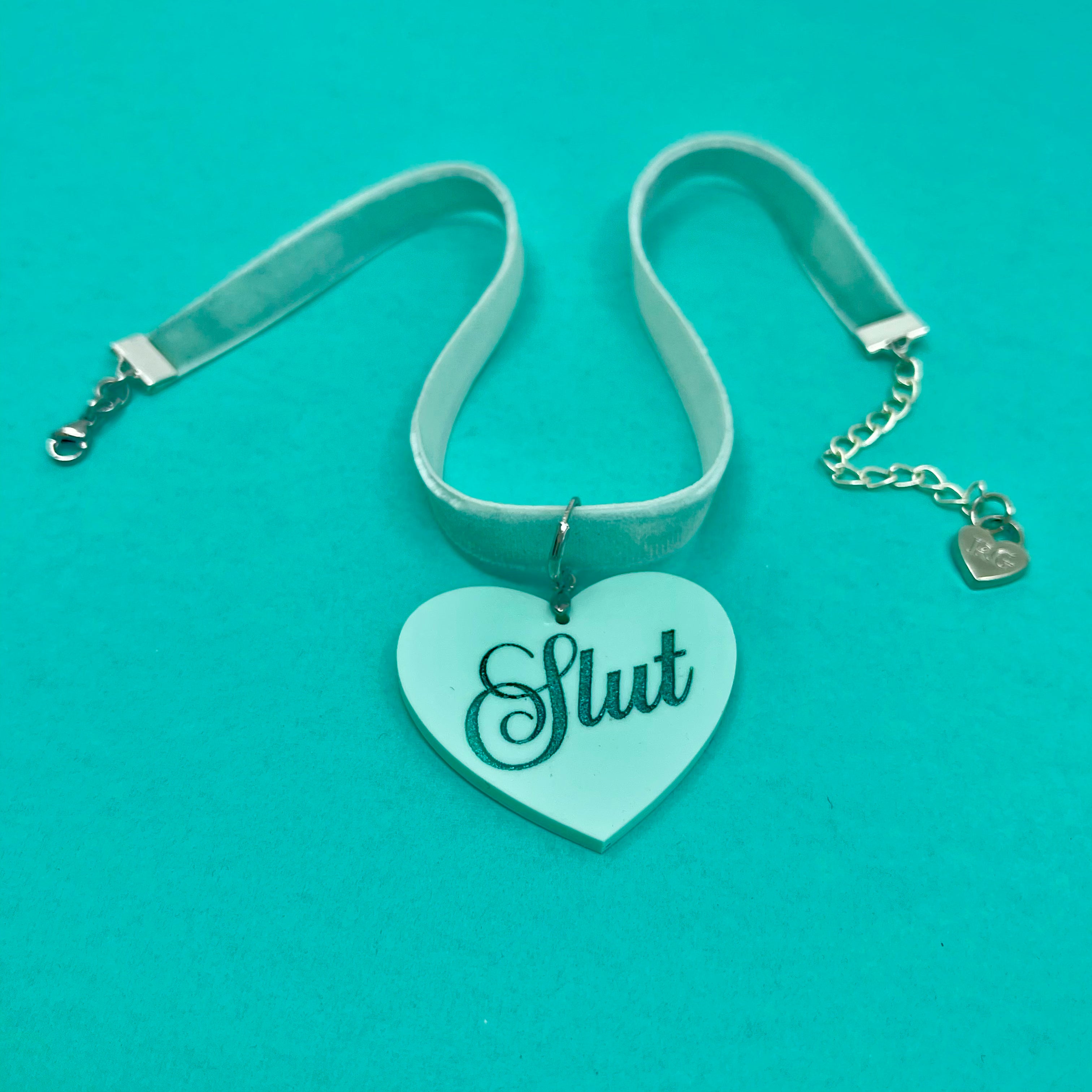 Seafoam Green Velvet Mini Choker Necklace Restrained Grace