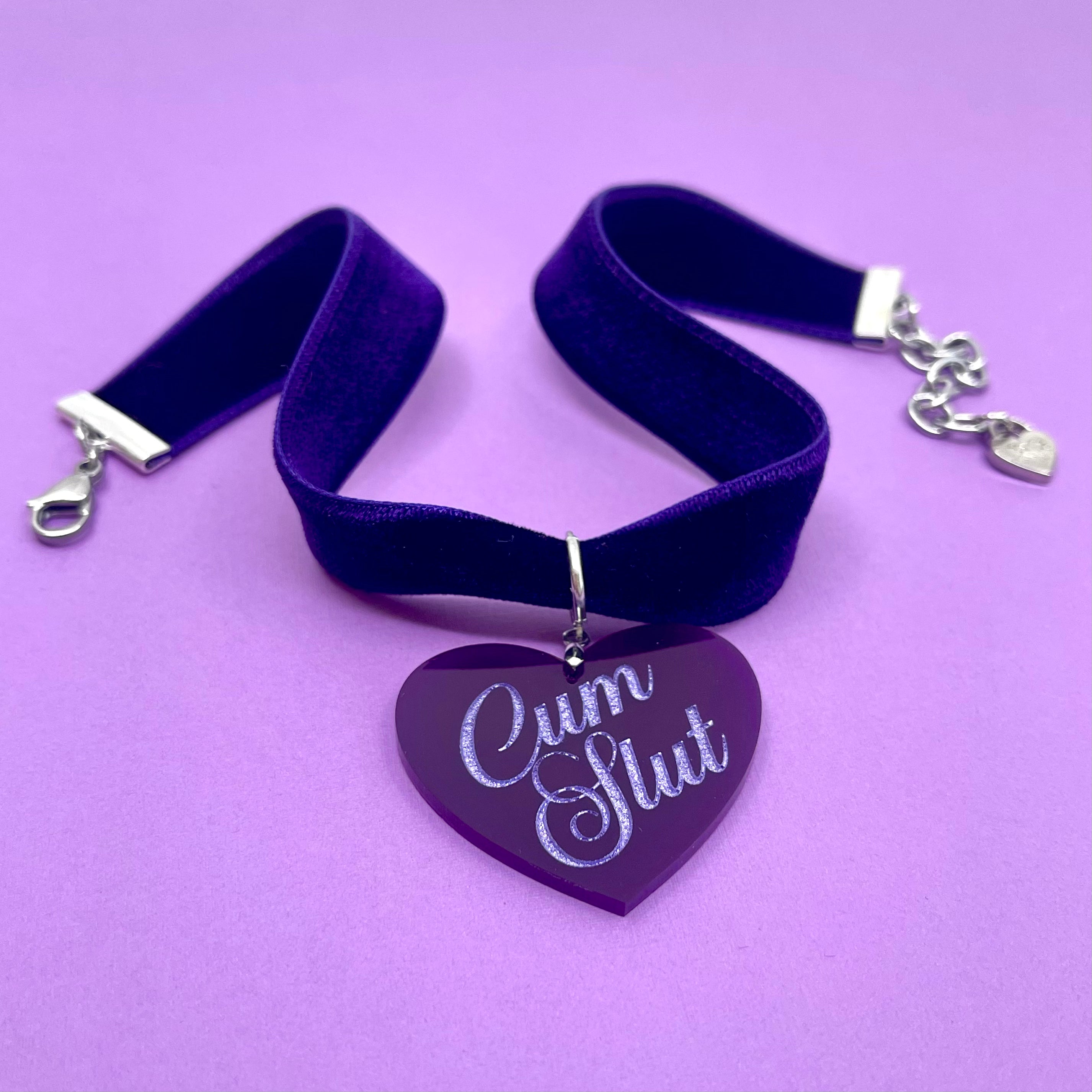 Dark Purple Velvet Choker Necklace Restrained Grace