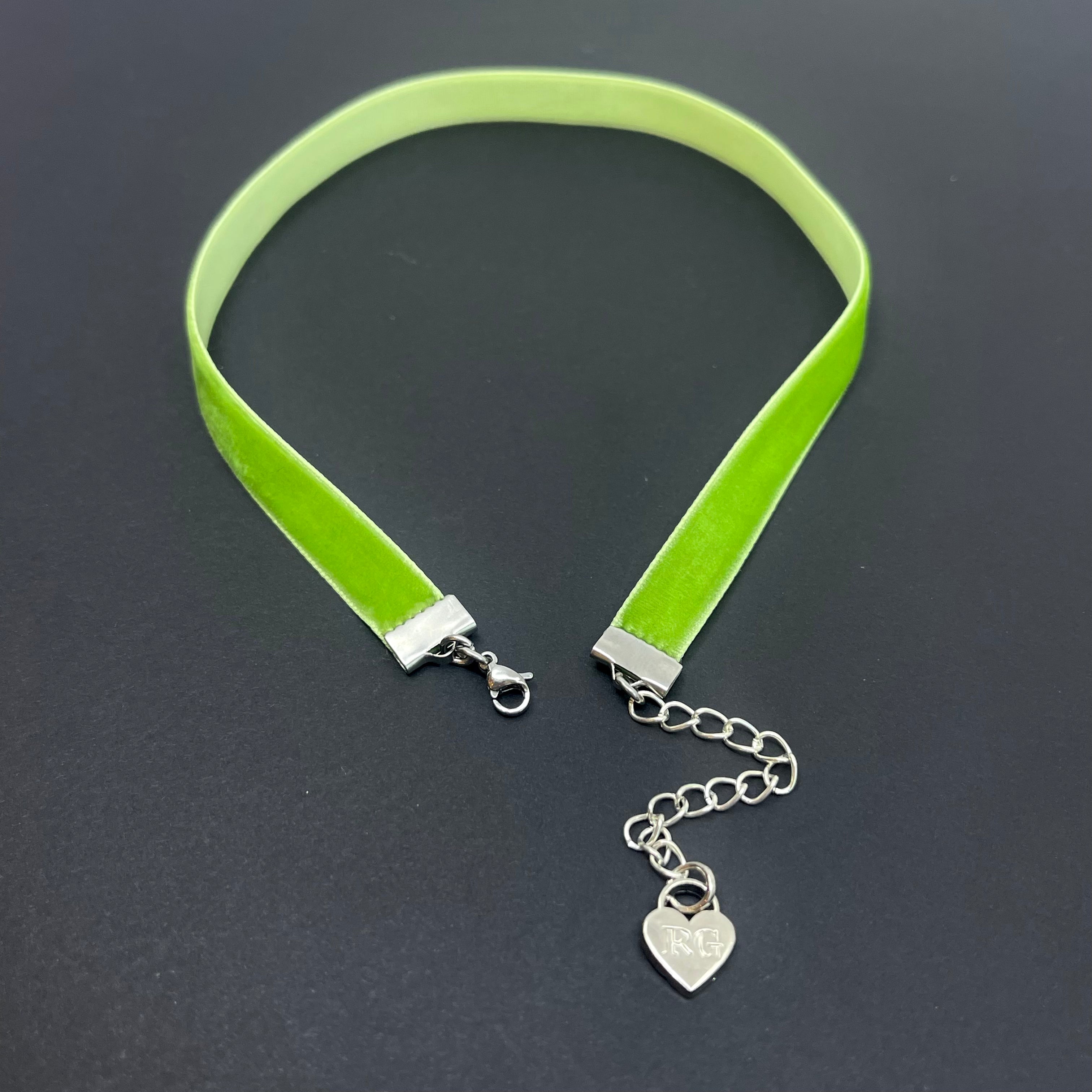 Lime Green Velvet Mini Choker