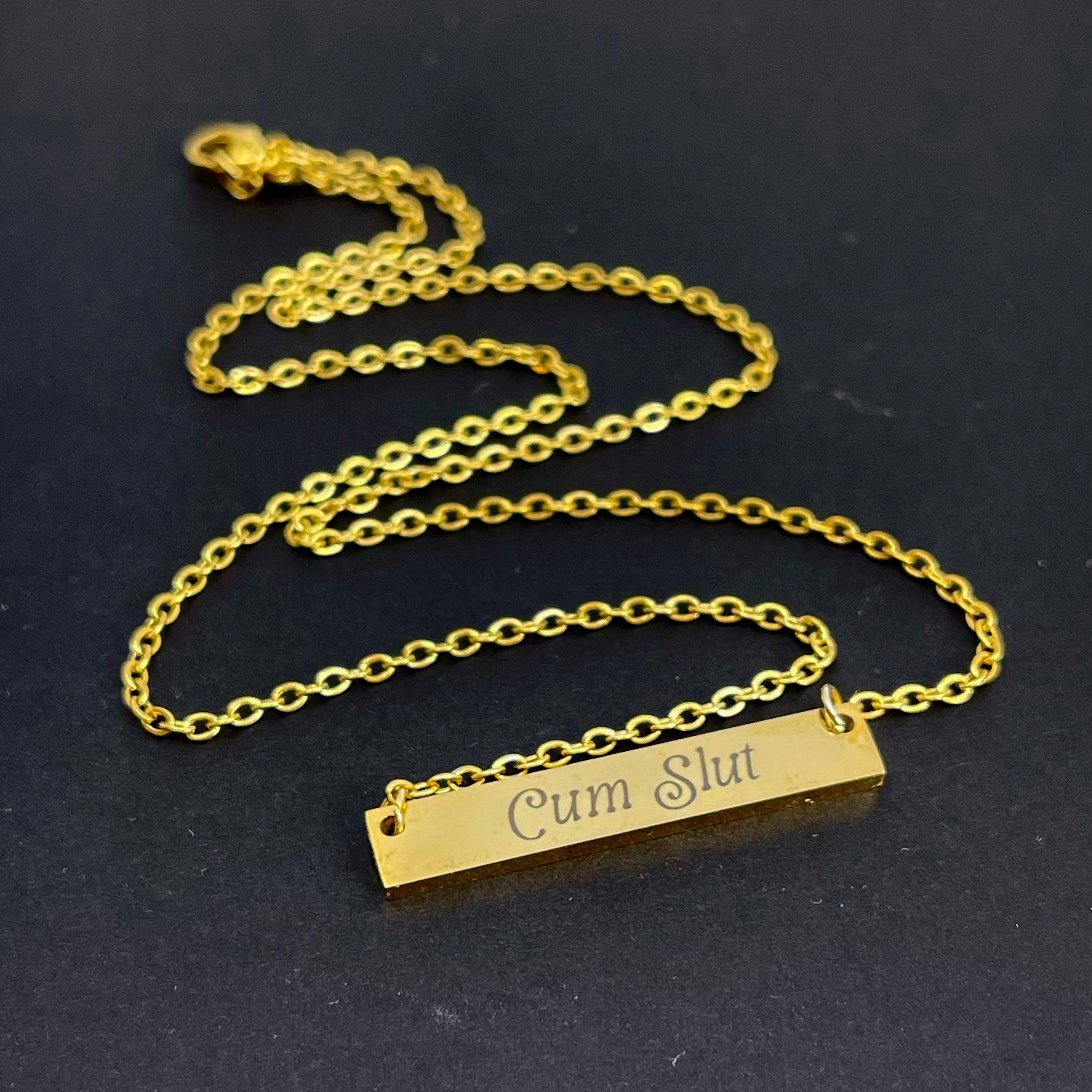 Personalized Bar Necklace - Discreet BDSM Day Collar Necklace Restrained Grace