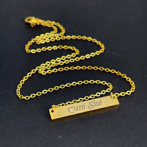 Personalized Bar Necklace - Discreet BDSM Day Collar Necklace Restrained Grace