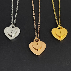 Secret Message Heart Lock Necklace - BDSM Day Collar Day Collar Restrained Grace