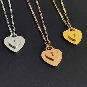Secret Message Heart Lock Necklace - BDSM Day Collar Day Collar Restrained Grace