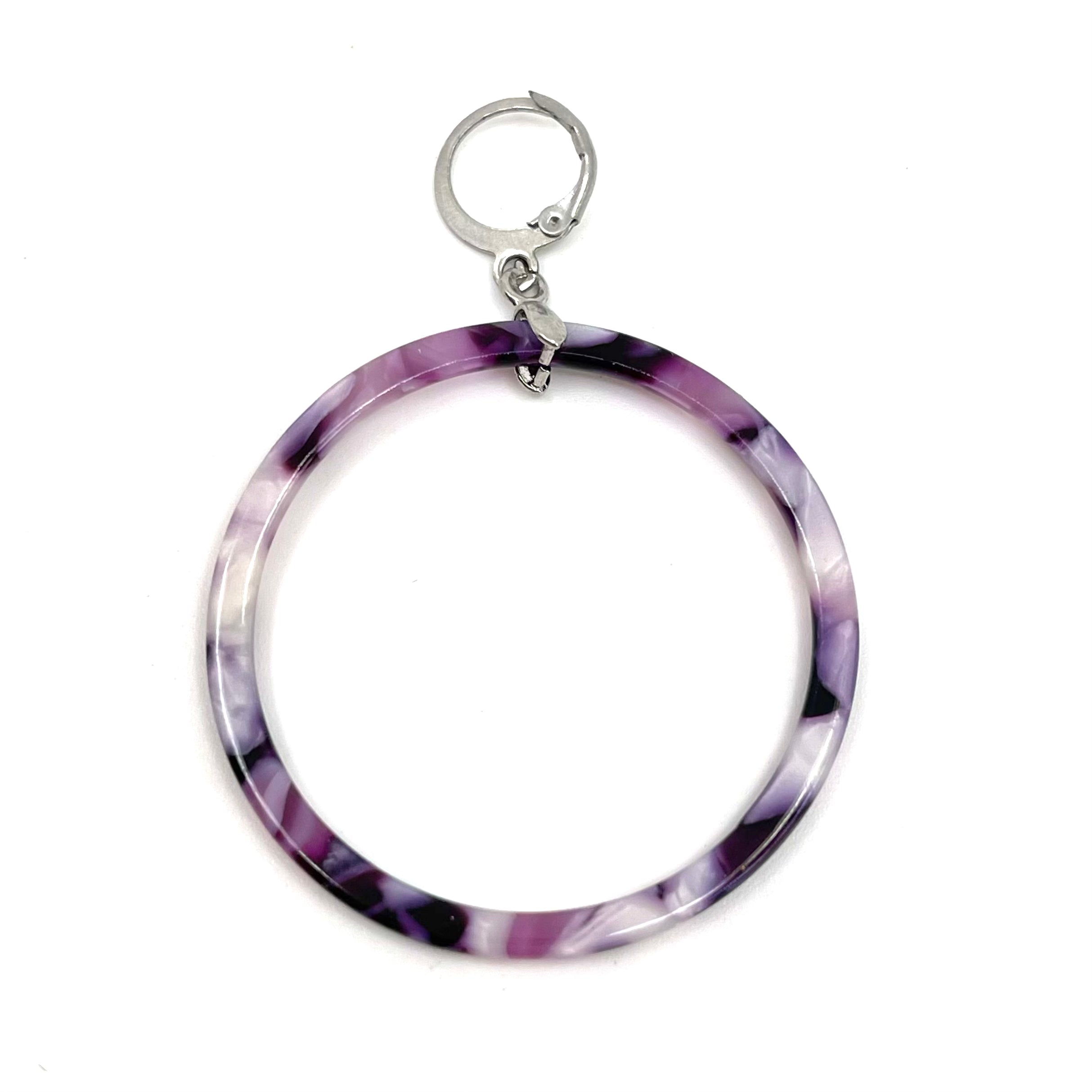 Purple Acetate Ring of O Collar Charm