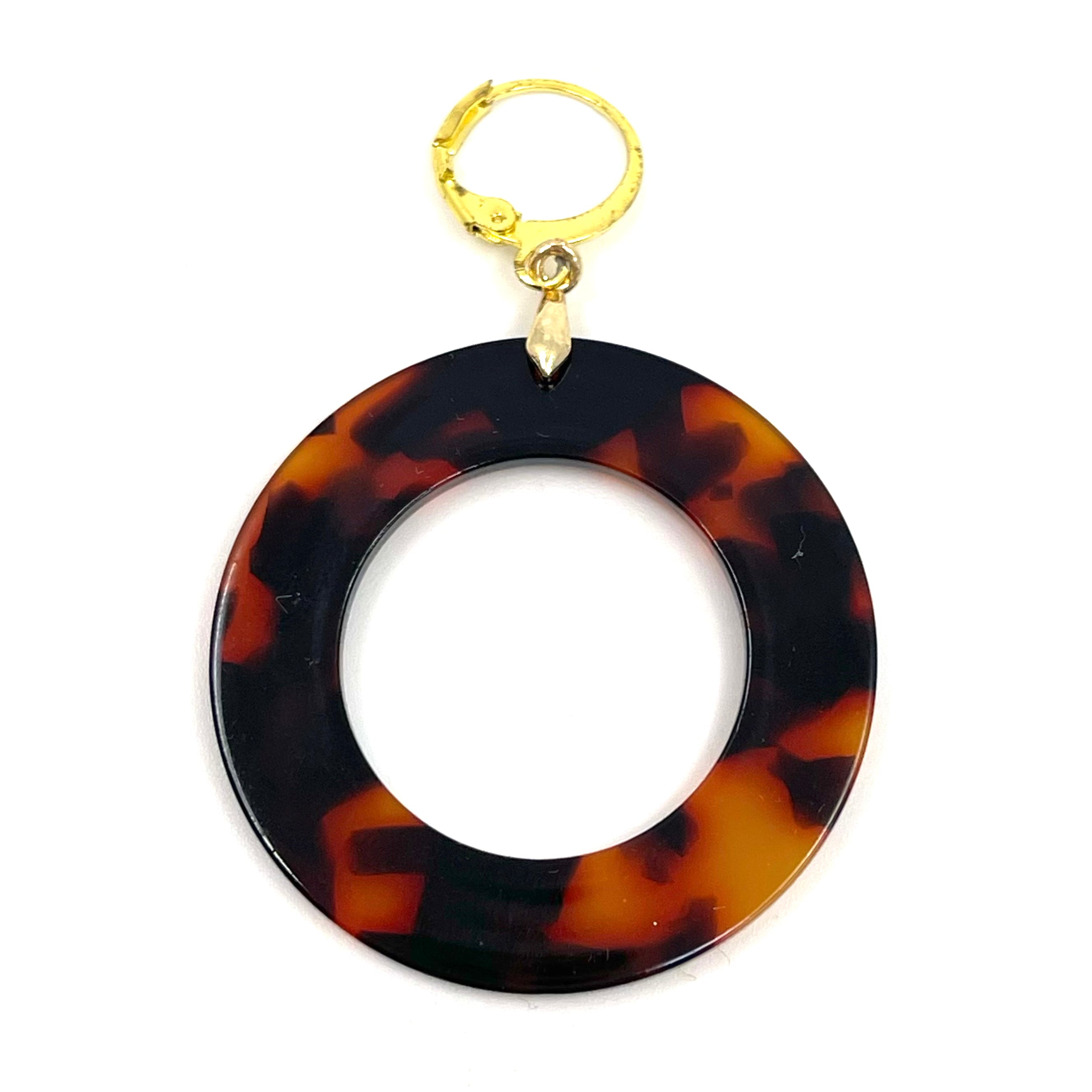 Tortoise Shell Acetate Ring of O Collar Charm