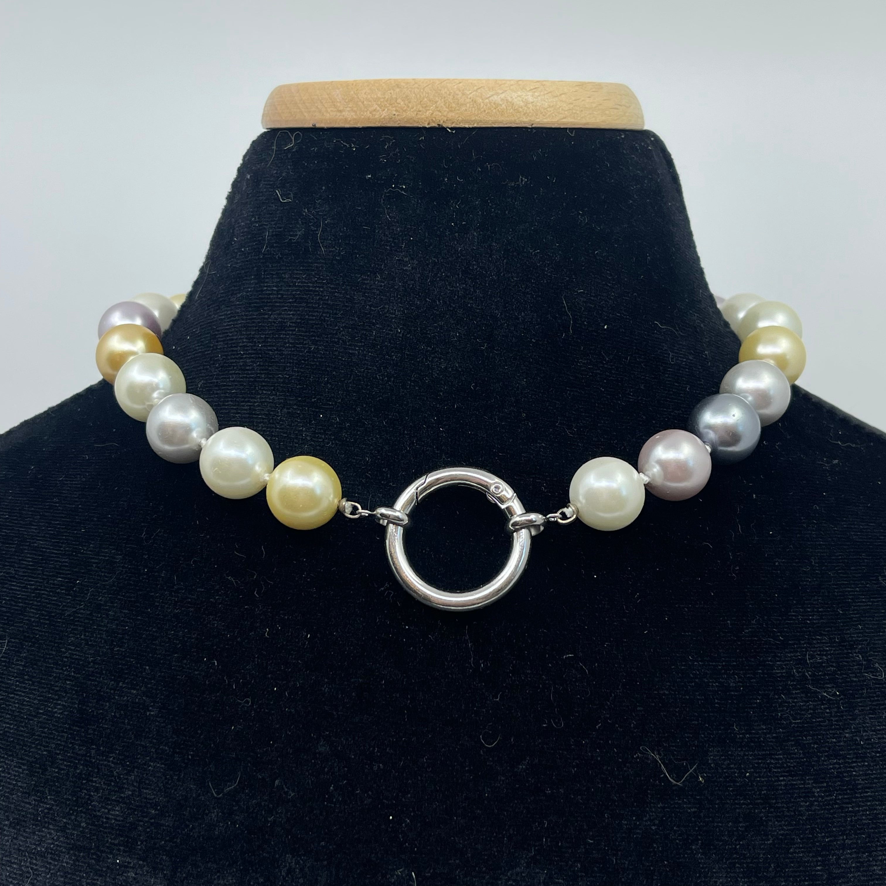 Multicolor Chonky Pearls 16" - True Vintage Day Collar #17