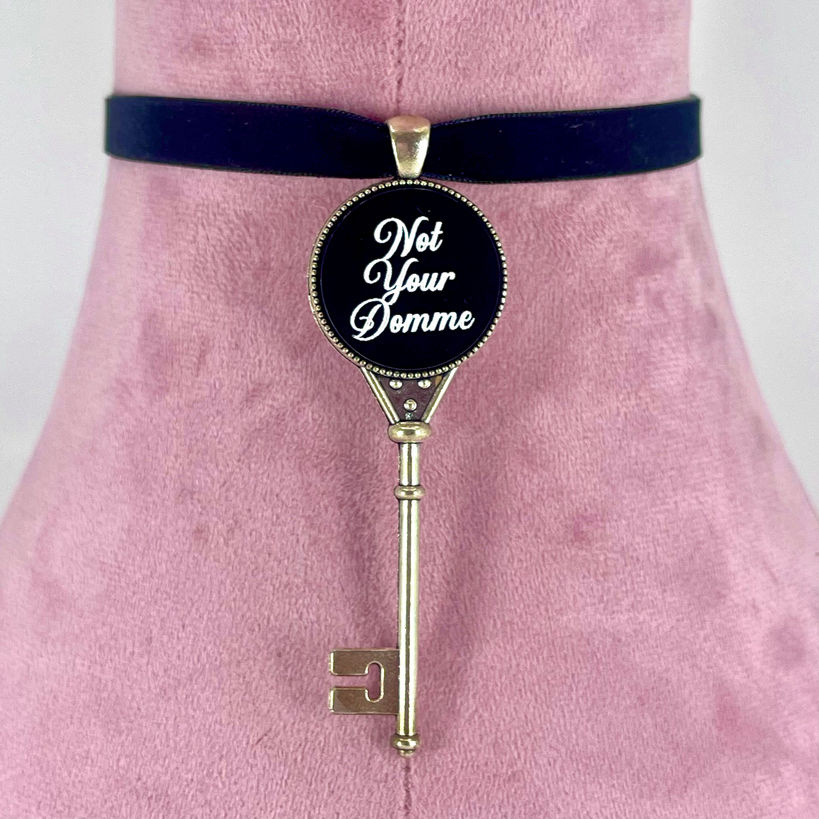 Custom Key Pendant Mini Velvet Choker