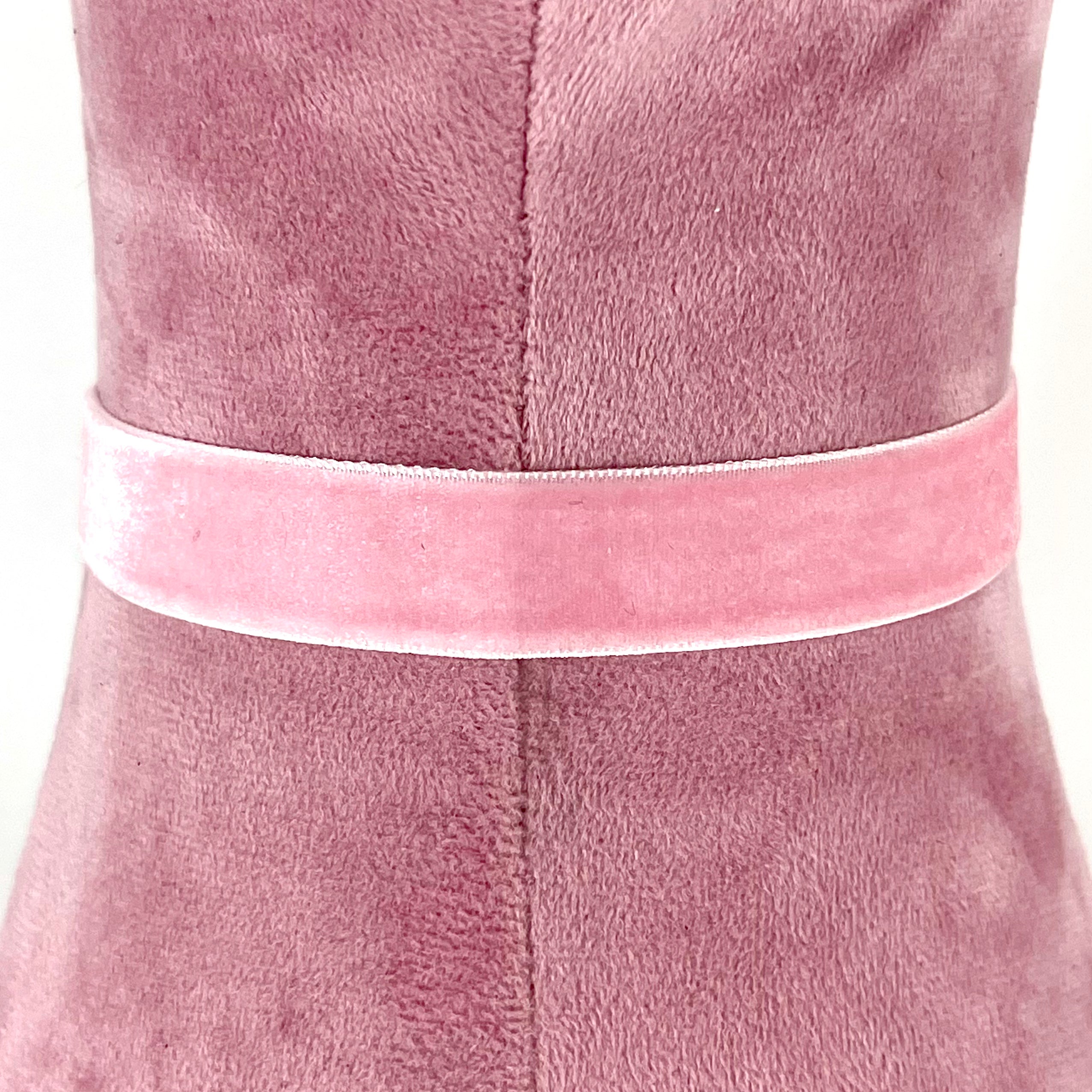 Pink Velvet Choker - Sizes 12"-24"