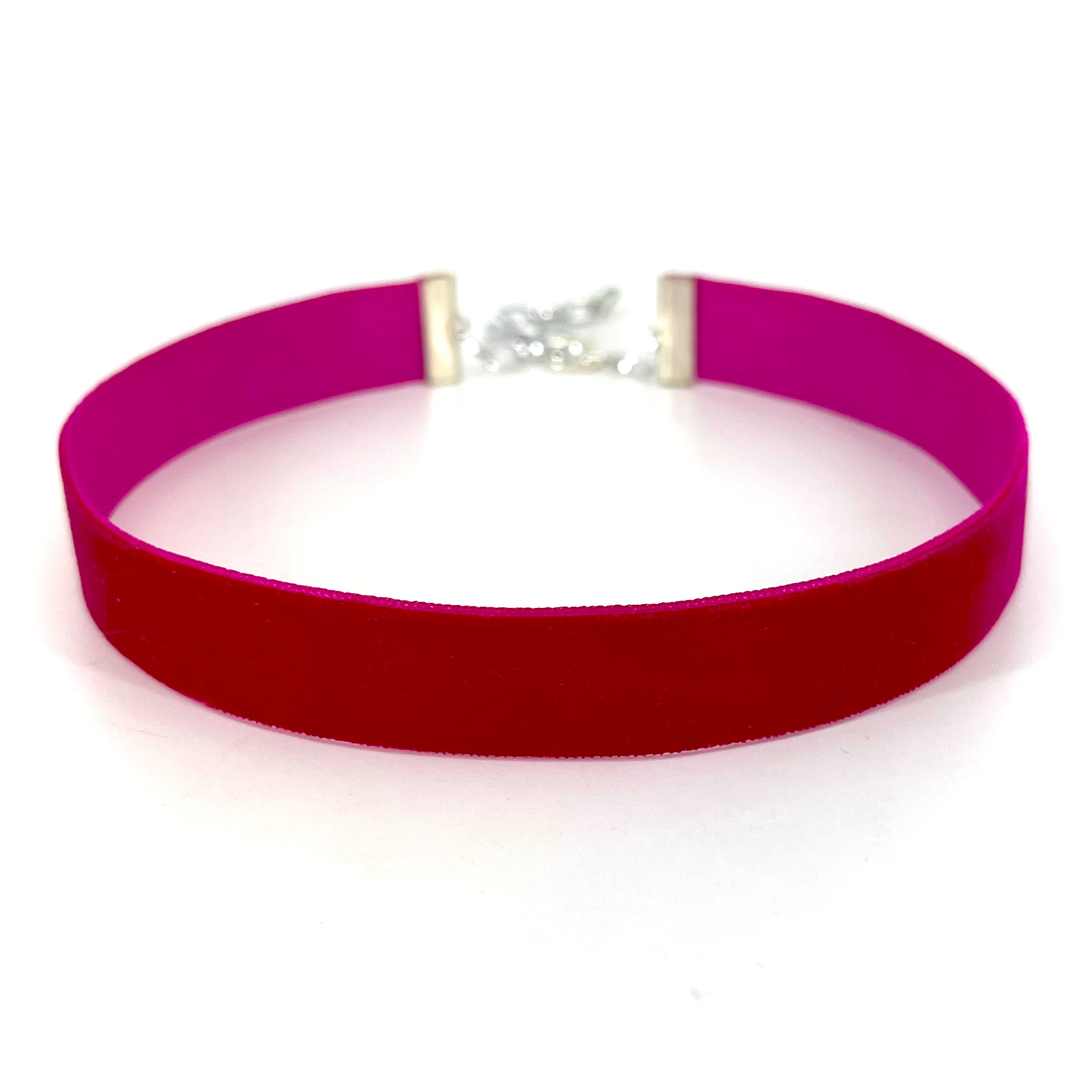 Fuchsia Velvet Choker - Sizes 12"-24"
