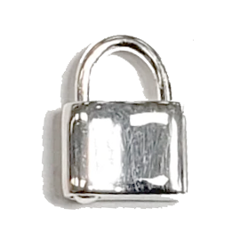 Tiny Sterling Silver Padlock-Shaped Clasp Lock Restrained Grace   