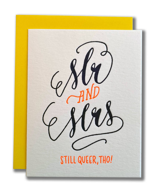 Ladyfingers Letterpress - Queer Mr. & Mrs. Wedding Card