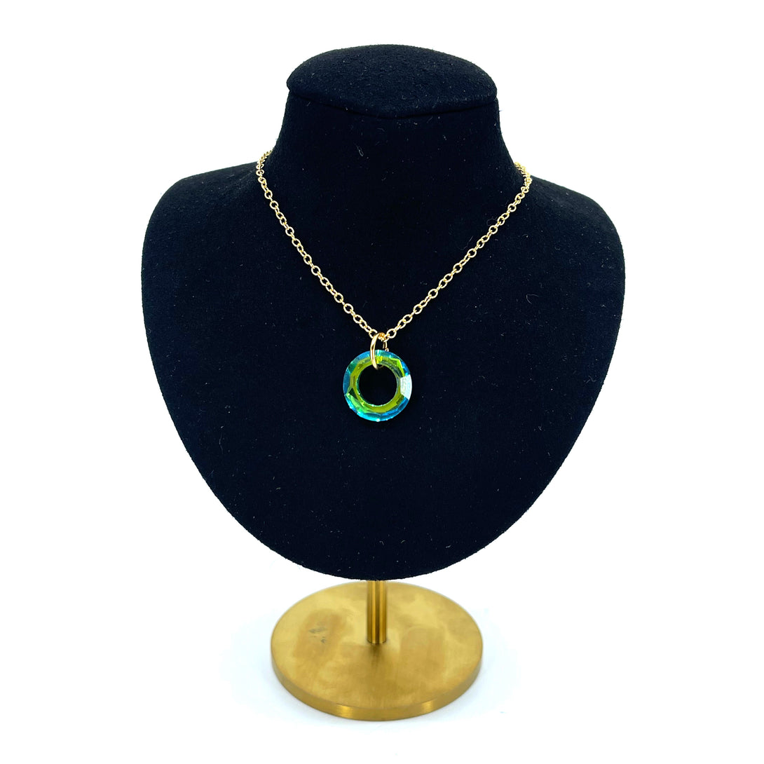 Green Iridescent Crystal Ring of O Day Collar - BDSM Day Collar Day Collar Restrained Grace   