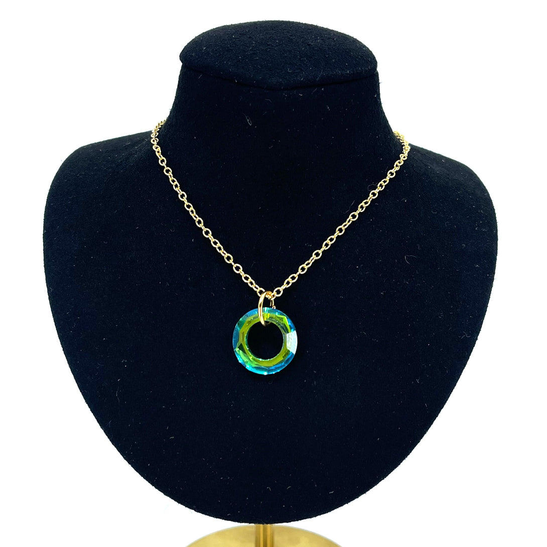 Green Iridescent Crystal Ring of O Day Collar - BDSM Day Collar Day Collar Restrained Grace   