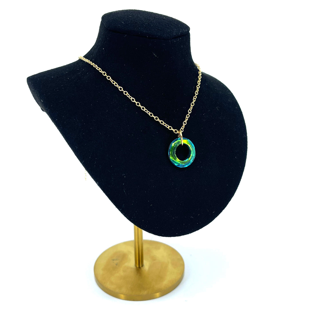 Green Iridescent Crystal Ring of O Day Collar - BDSM Day Collar Day Collar Restrained Grace   