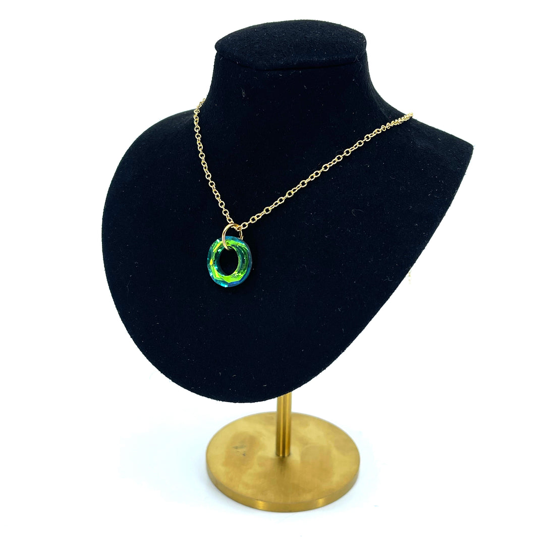 Green Iridescent Crystal Ring of O Day Collar - BDSM Day Collar Day Collar Restrained Grace   