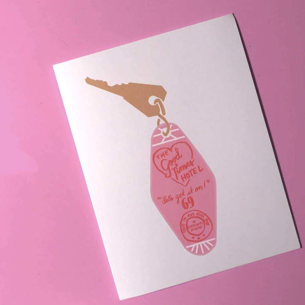 Ash + Chess - "Good Times Hotel Key" Greeting Card