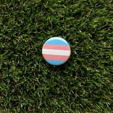 Double Denim Dude - Transgender Pride Flag Pin-back Button Button Double Denim Dude   