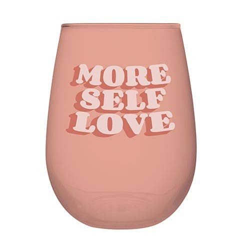 Slant - More Self Love 30oz Coral Stemless Wine Glass Wine Glass Slant   