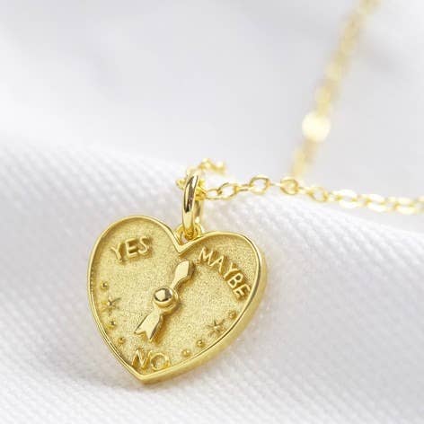 Lisa Angel - Gold Plated Sterling Silver Decision Heart Pendant 15-17" Necklace Necklace Lisa Angel   