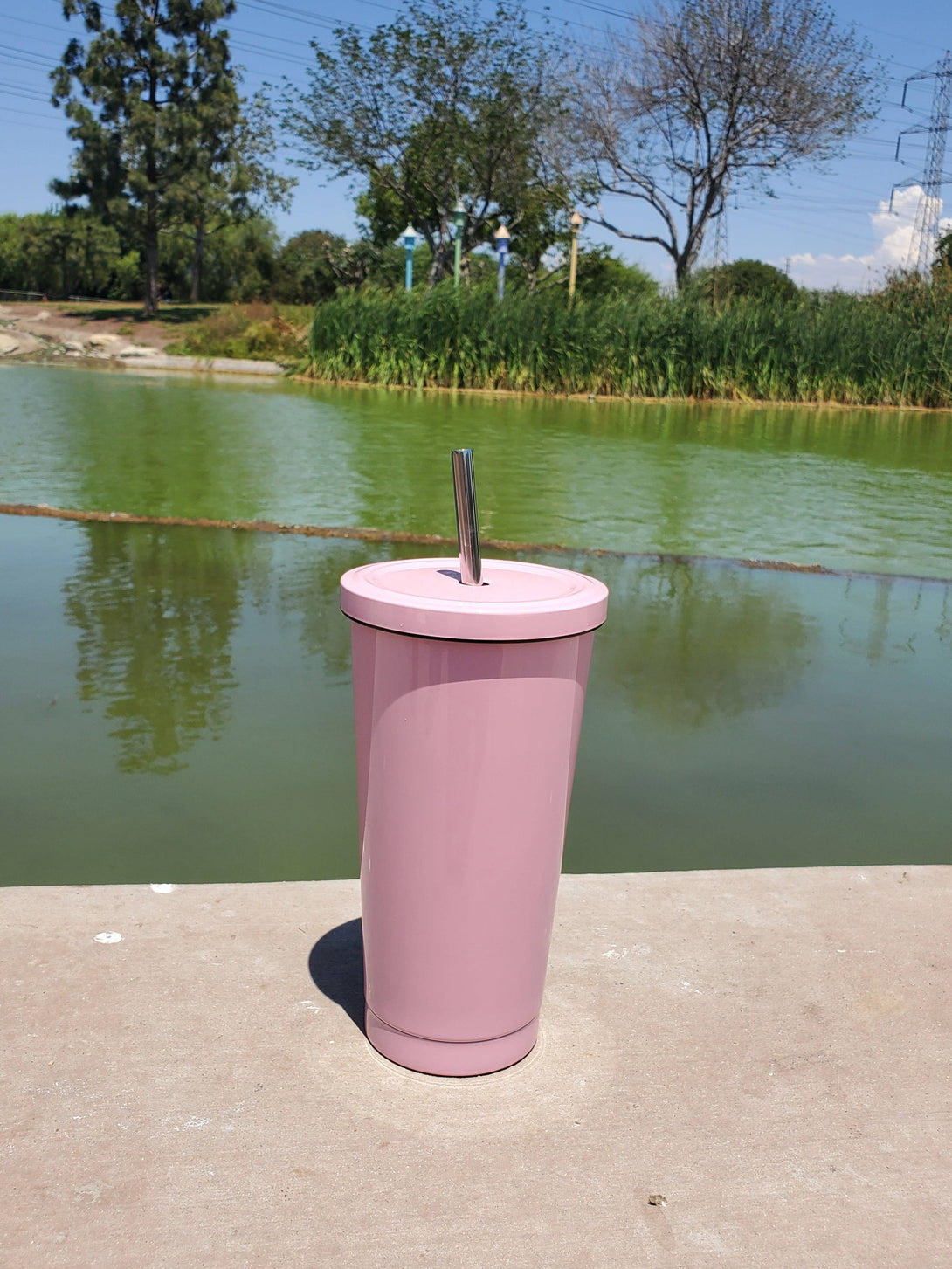 Pink Stainless Steel Tumbler - 16.9 oz Tumbler Krafty Cups 4U   