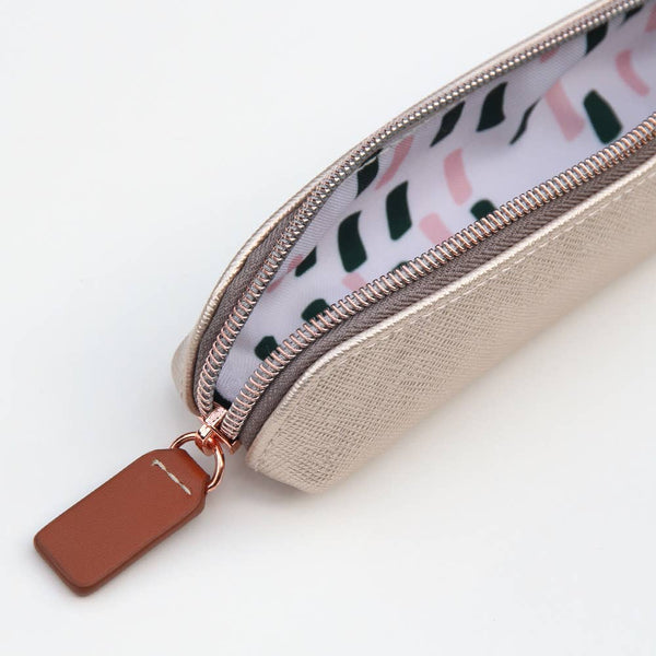 Caroline Gardner - Rose Gold Faux Leather Long Pouch