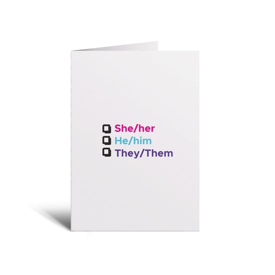 Studio Soph - New Pronouns Greeting Card Greeting Card Studio Soph   