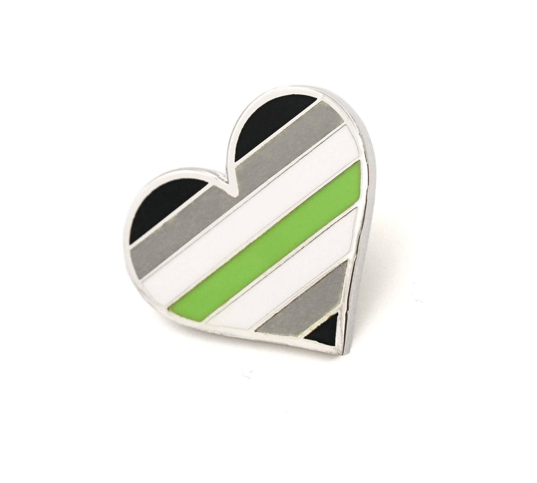 Compoco - Agender Flag Heart Pin Pin Compoco   