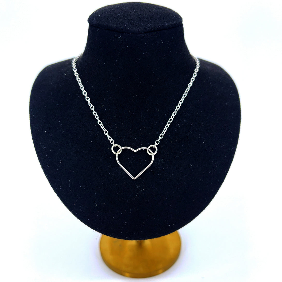 Heart Ring of O Day Collar - Discreet BDSM Collar Day Collar Restrained Grace Sterling Silver  