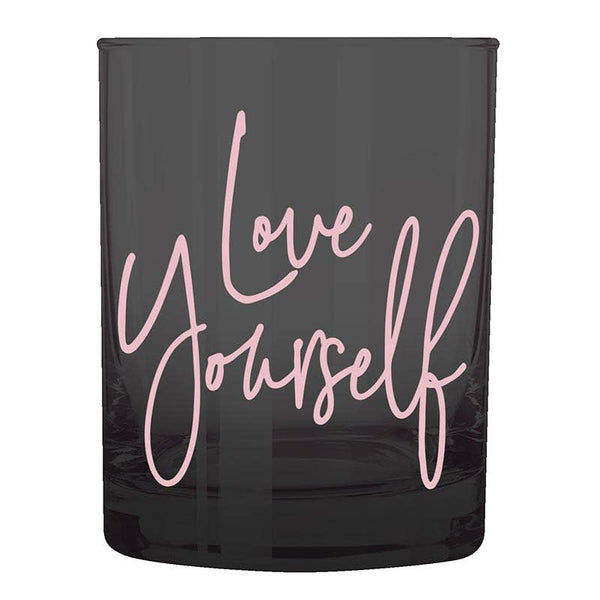 Slant - Love Yourself Black and Pink Rocks Glass Glass Slant   