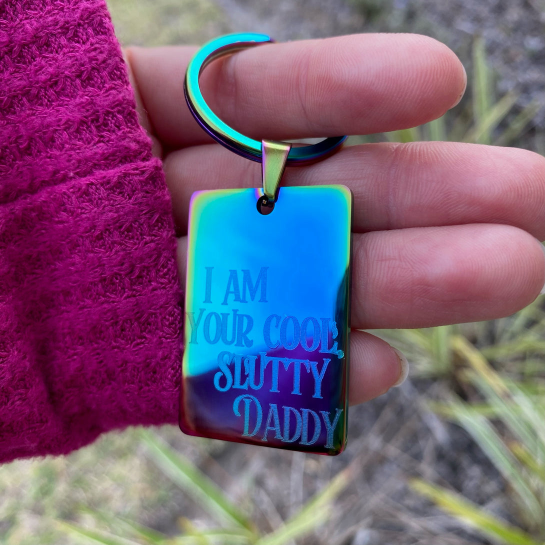 Cool, Slutty Daddy Stainless Steel Keychain Keychain Restrained Grace   