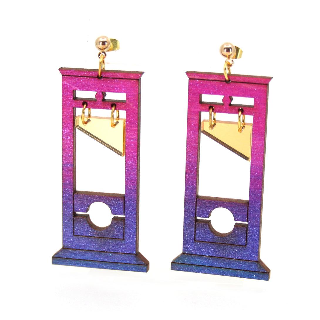 Guillotine Earrings, Gold