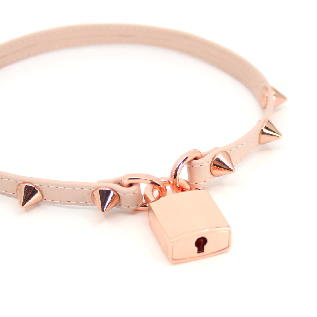 Custom Spiked Locking Mini Collar - BDSM Day Collar Collar Restrained Grace   