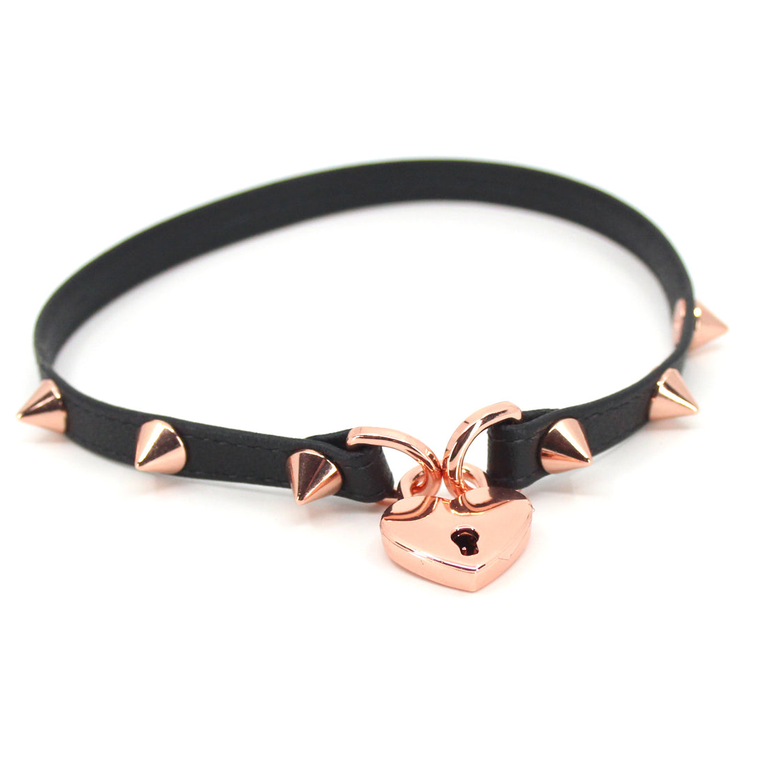 Custom Spiked Locking Mini Collar - BDSM Day Collar Collar Restrained Grace   