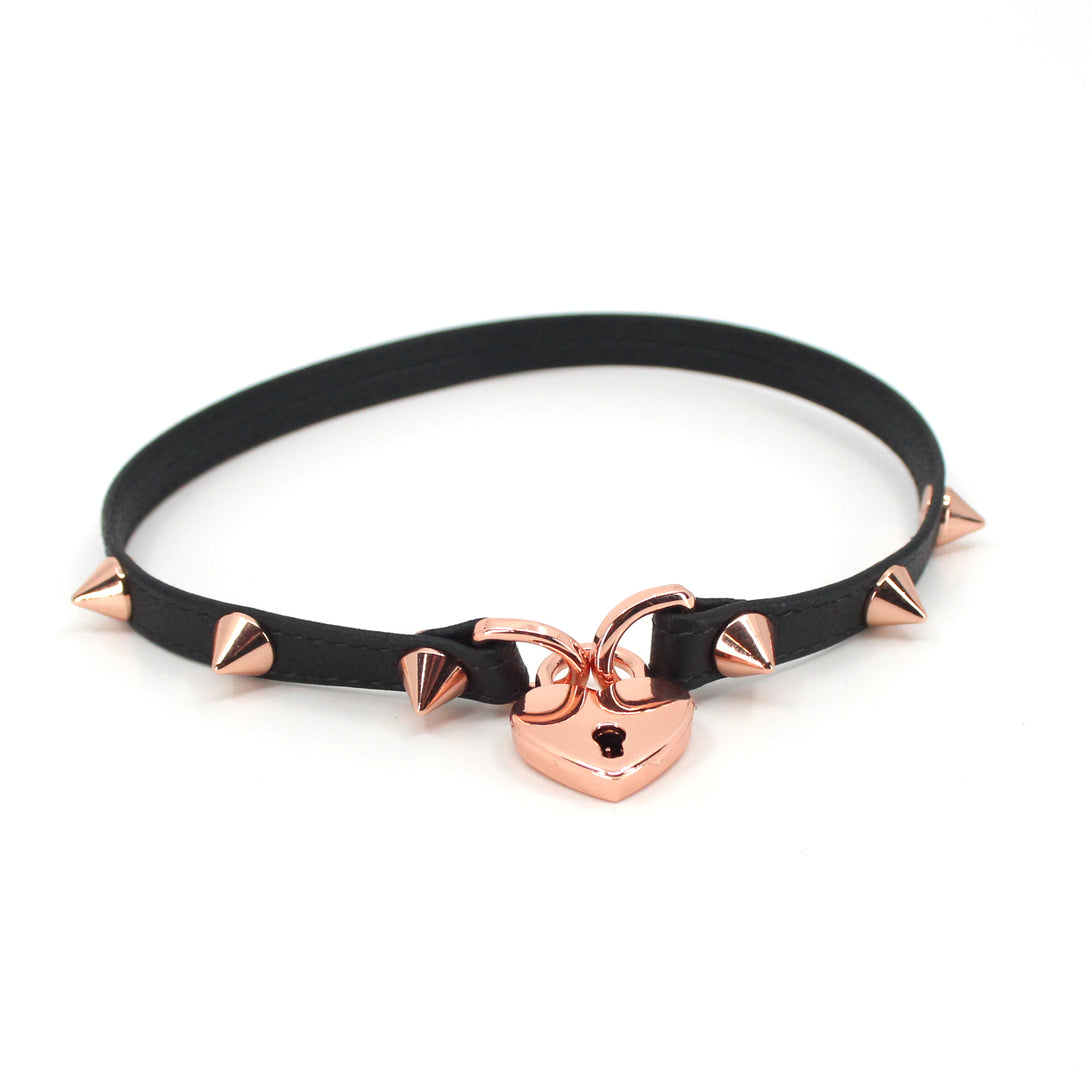 Custom Spiked Locking Mini Collar - BDSM Day Collar Collar Restrained Grace   