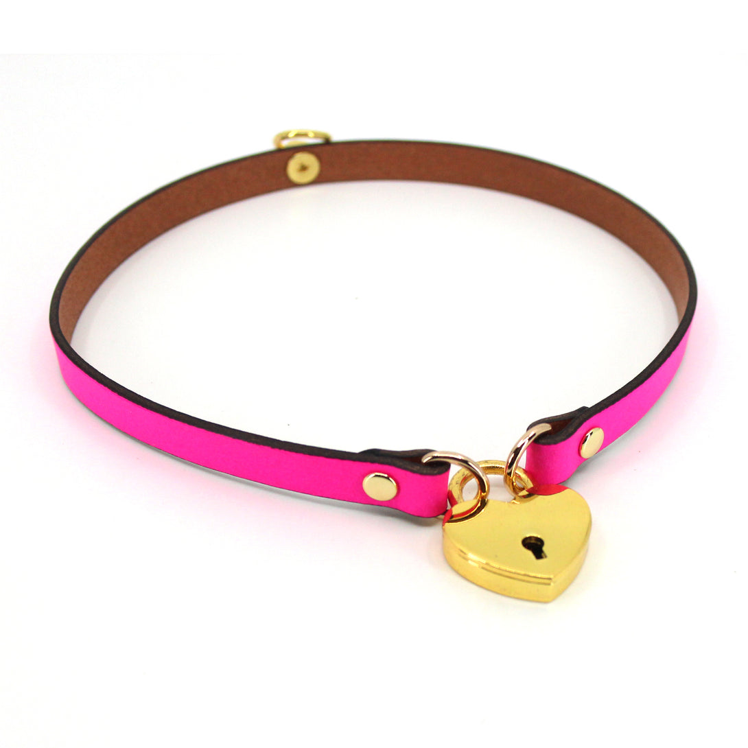 Custom Leather Locking Mini Collar - BDSM Day Collar Collar Restrained Grace   