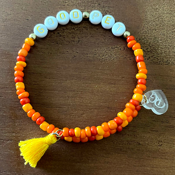 Good Pet - Orange Beaded Stacking Bracelet