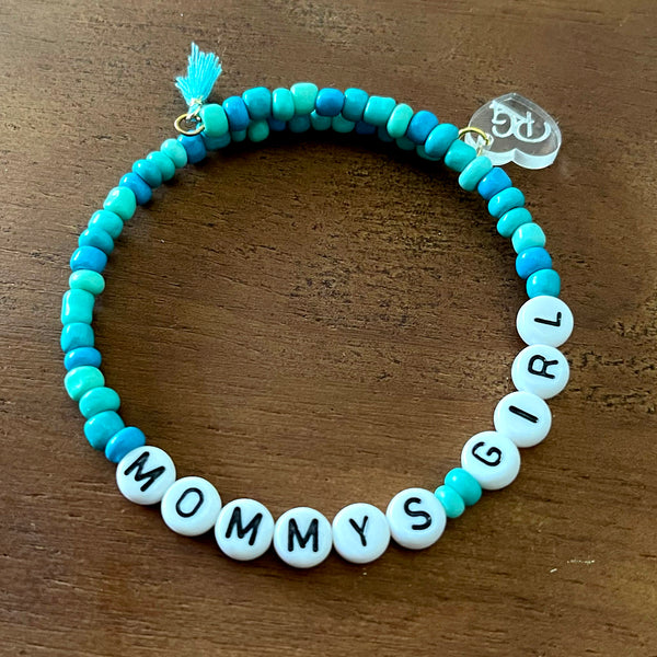 Mommy's Girl - Teal Beaded Stacking Bracelet