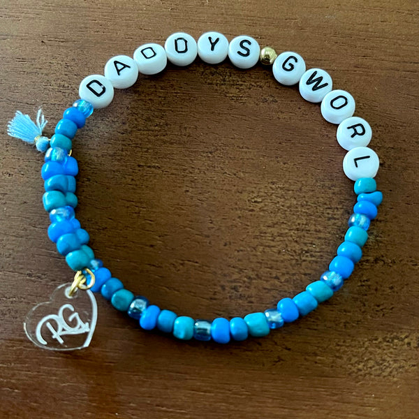 Daddy's Gworl - Blue Beaded Stacking Bracelet
