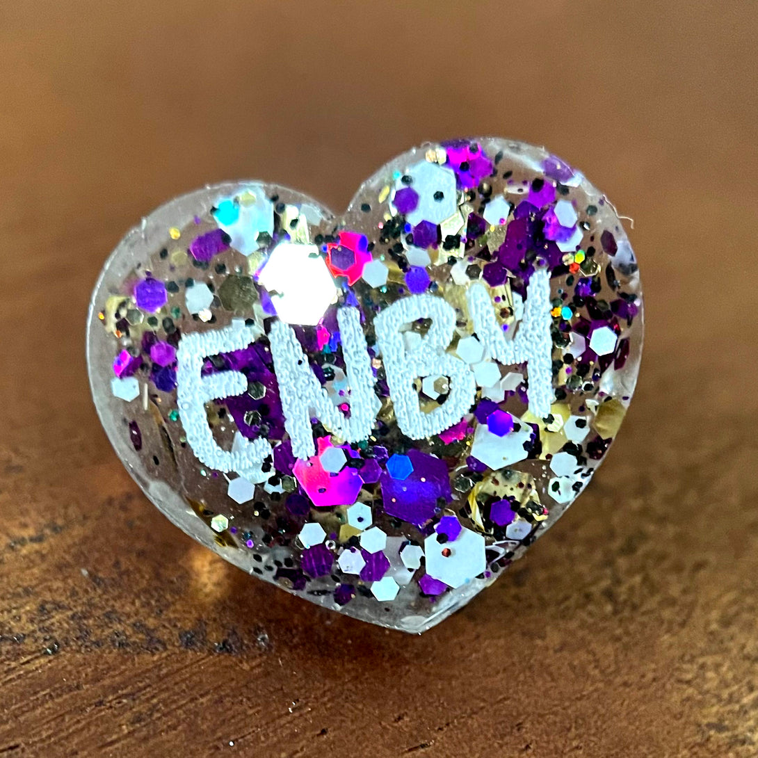 Enby - LGBTQIA+ Pride Glitter Lapel Pin Pin Restrained Grace   
