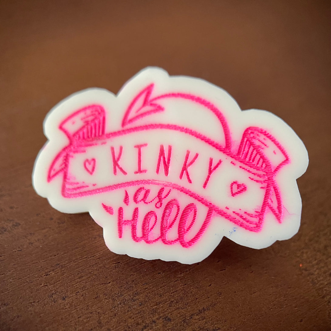 Kinky as Hell Acrylic Pin Pin Restrained Grace   