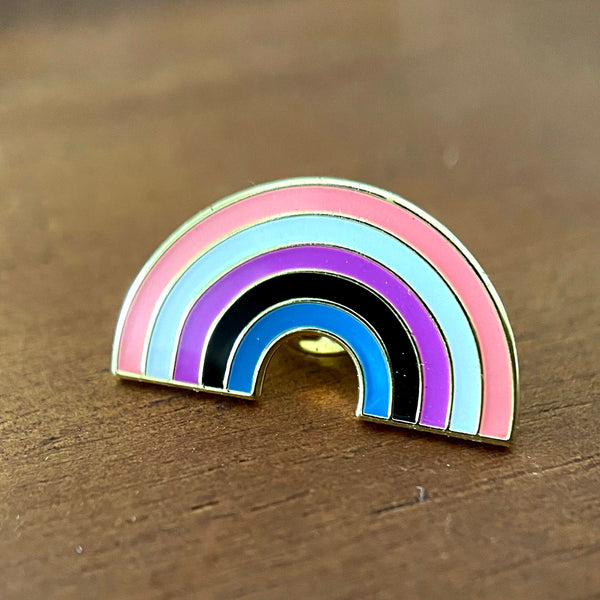 Genderfluid Rainbow Enamel Pin Pin Restrained Grace   