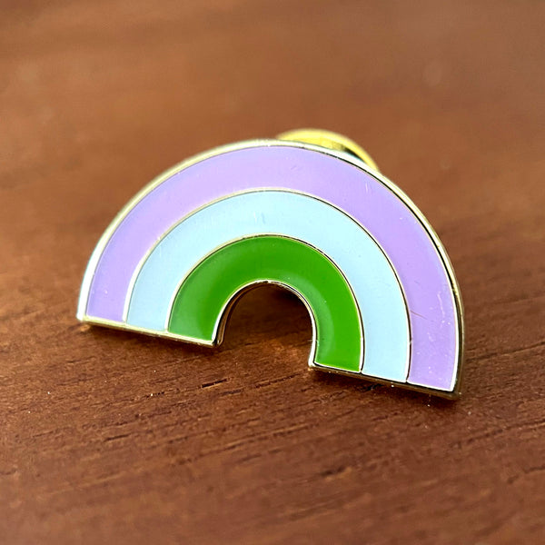 Genderqueer Rainbow Enamel Pin Pin Restrained Grace   