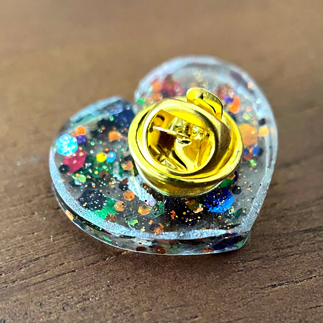 Gay - LGBTQIA+ Pride Glitter Lapel Pin Pin Restrained Grace   