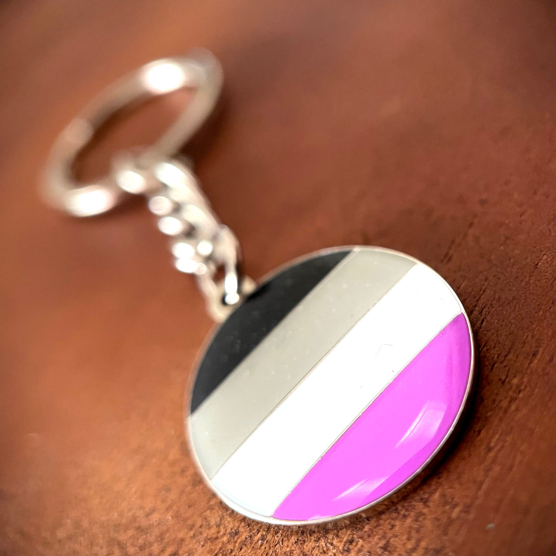 Asexual Pride Keychain Keychain Restrained Grace   