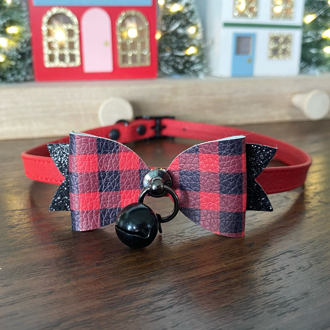 Buffalo Check Goth Christmas Mini Collar Collar Restrained Grace   